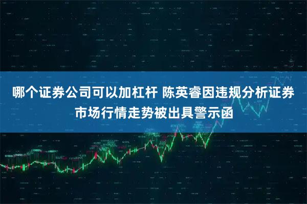 哪个证券公司可以加杠杆 陈英睿因违规分析证券市场行情走势被出具警示函